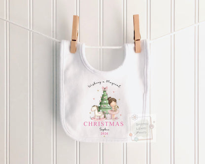Personalised First Christmas Baby Sleepsuit, Fairy Christmas  pyjamas, Baby Girl First Christmas, Ballerina Baby Christmas Gift, Baby Vest