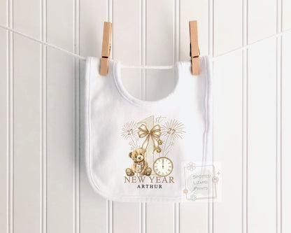 Personalised First New Years Eve Baby Outfit- My First New Years Eve Sleepsuit - 1st New Year Teddy