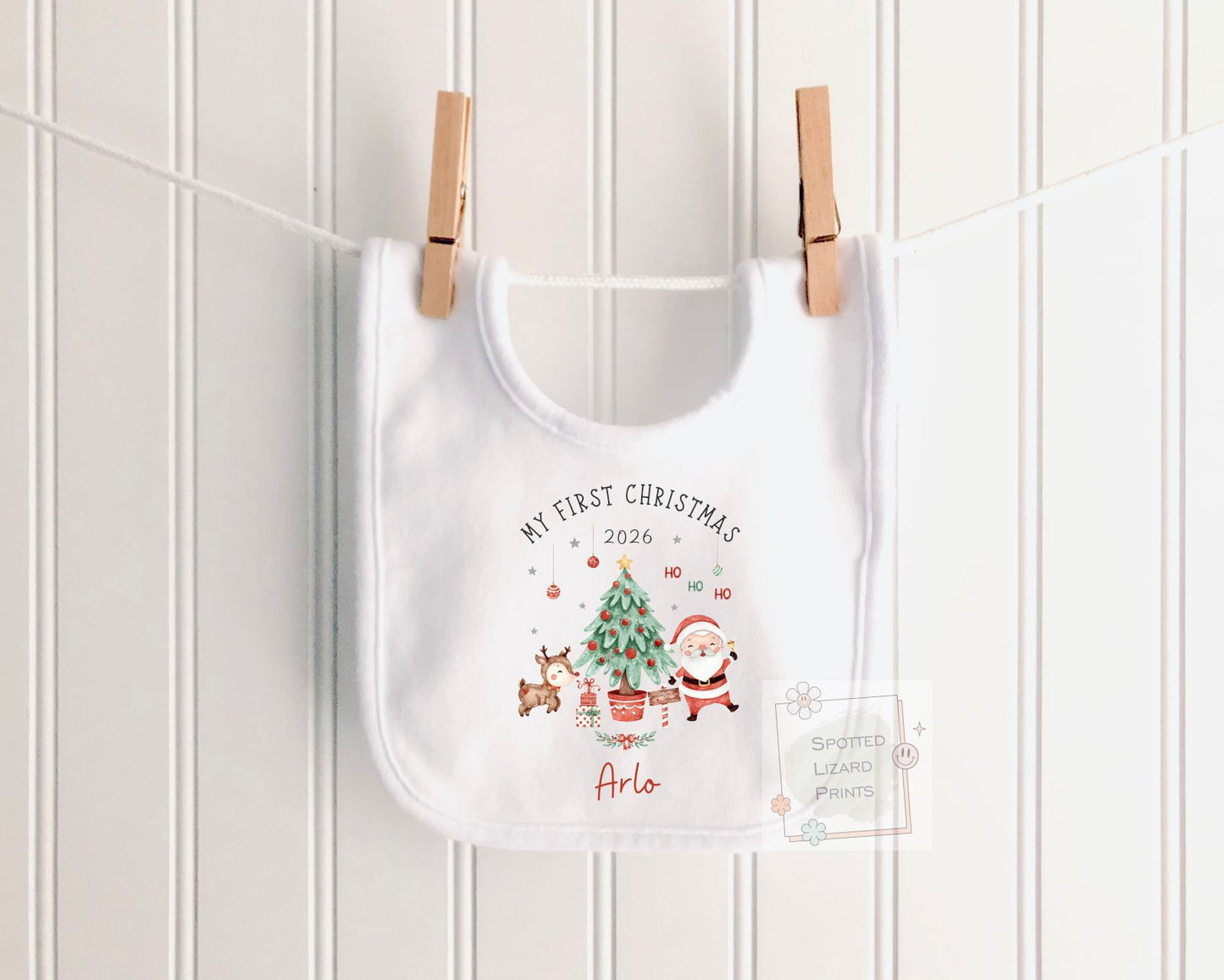 Personalised First Christmas Baby Outfit- My First Christmas Sleepsuit or Vest - 1st Xmas Cute Santa
