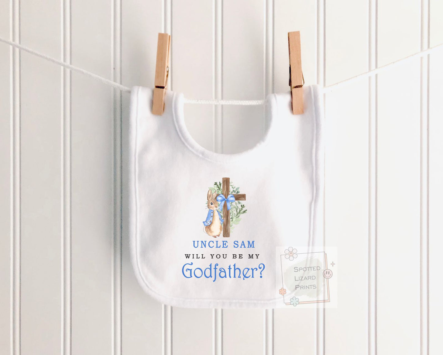 Personalised Godparent Proposal Baby Vest, Will You Be My Godmother Godfather, Christening Proposal Sleepsuit, Peter Rabbit Baptism Gift