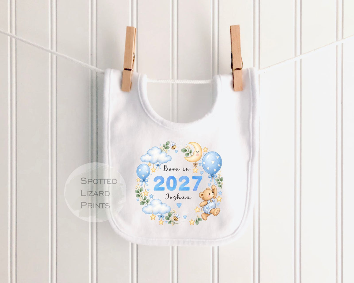 Personalised Born in 2027 Baby Outfit,  New Baby Arrival Rompersuit, Newborn Baby Gift Baby Grow 
