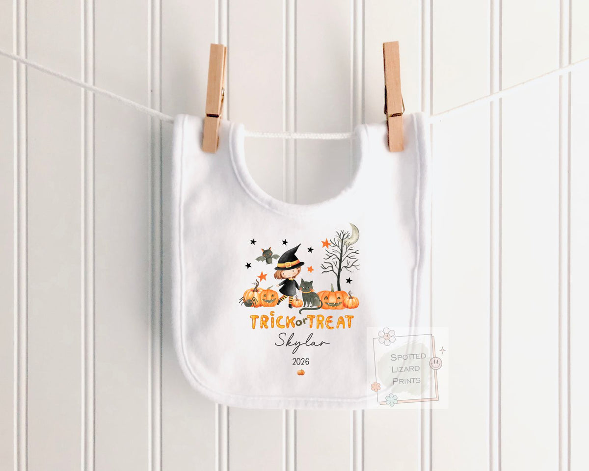 Personalised First Halloween Baby Outfit | My 1st Halloween Sleepsuit, Vest or T-shirt - Halloween Witch Trick or Treat