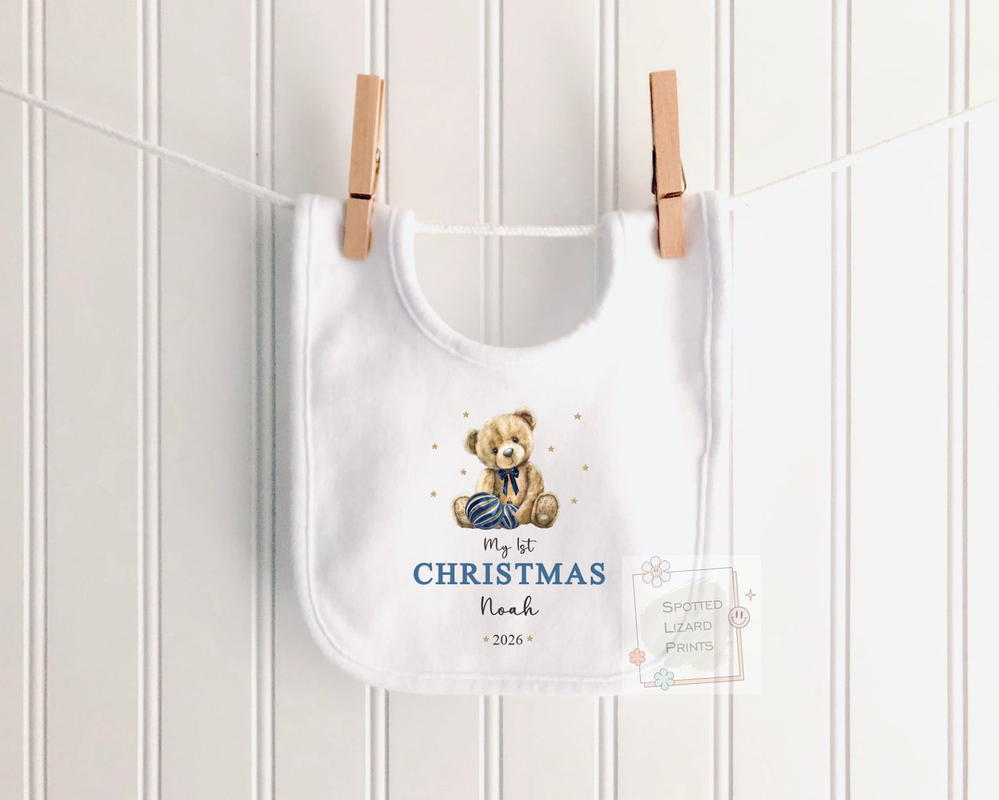 Personalised My First Christmas Baby Outfit, Teddy Bear Baby Bodysuit, Baby's First Christmas Gift, Custom Baby Vest, Christmas Jumper
