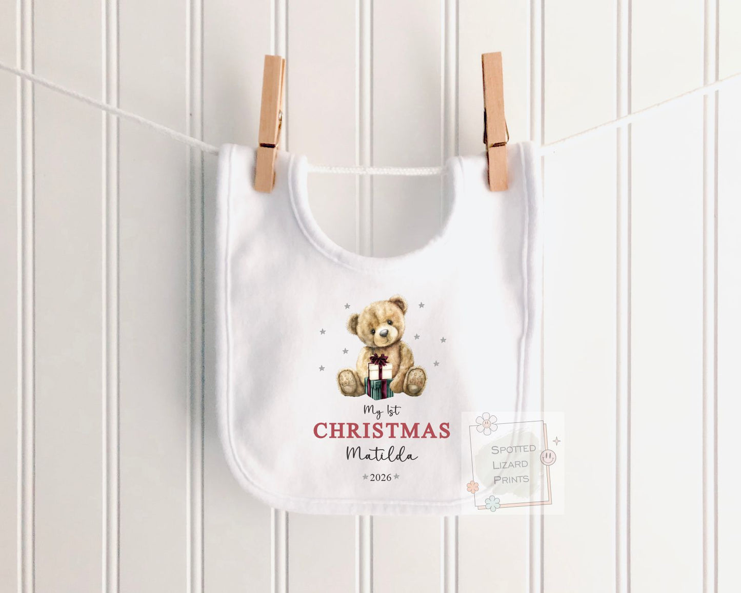 Personalised My First Christmas Baby Outfit, Teddy Bear Christmas Bodysuit, Baby's First Christmas Gift, Custom Baby Vest, Christmas Jumper