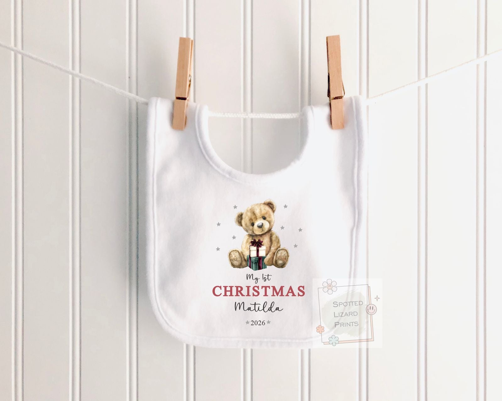 Personalised My First Christmas Baby Outfit, Teddy Bear Christmas Bodysuit, Baby's First Christmas Gift, Custom Baby Vest, Christmas Jumper