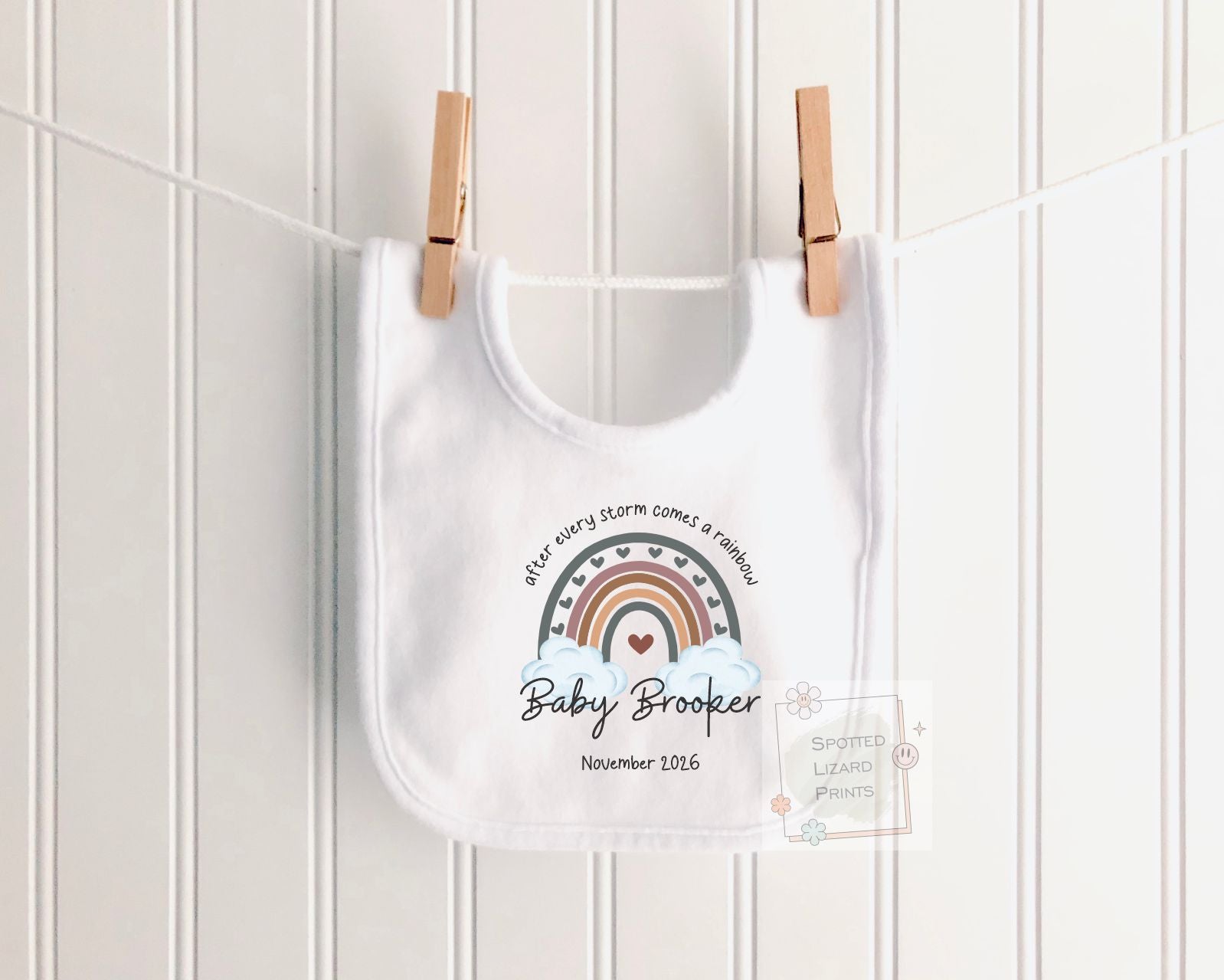 Rainbow Baby sleepsuit, IVF Baby, Personalized Baby Gift, Pregnancy Announcement, Baby Shower Gift, After Every Storm Comes a Rainbow