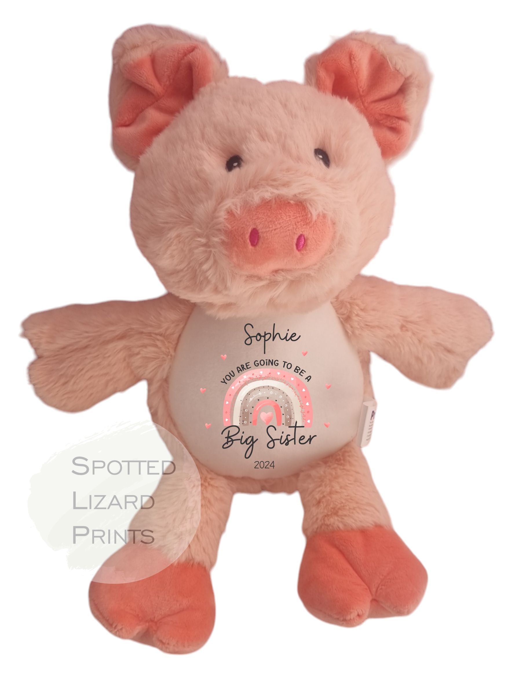 Pig personalised Baby announcement Teddy