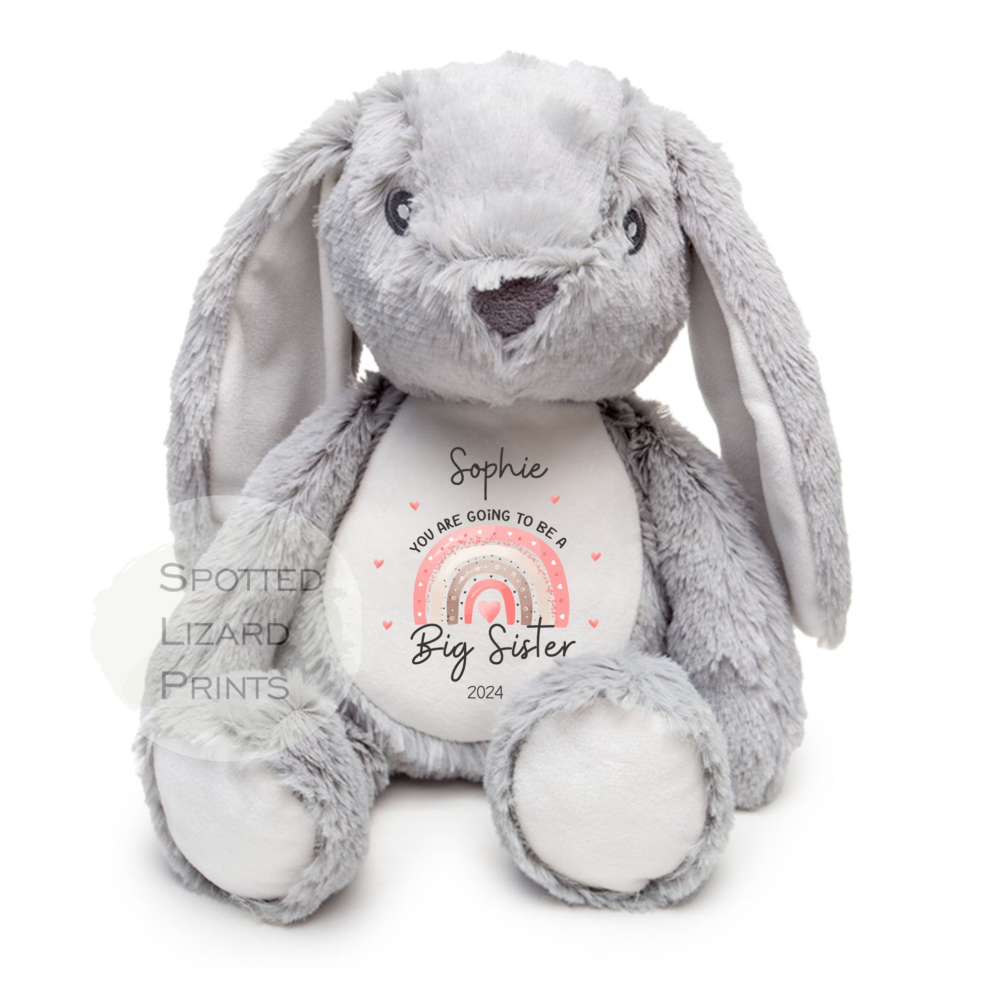 Rabbit personalised Baby announcement Teddy