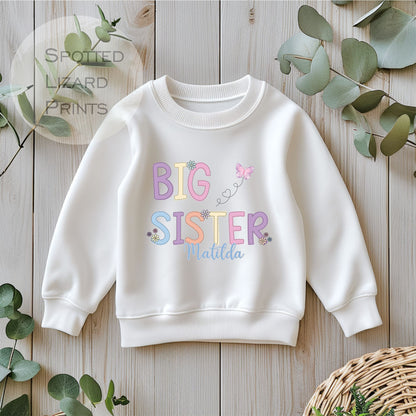 Big Sister sweatshirt. Personalised Kids Jumper. Going to be a Big Sister