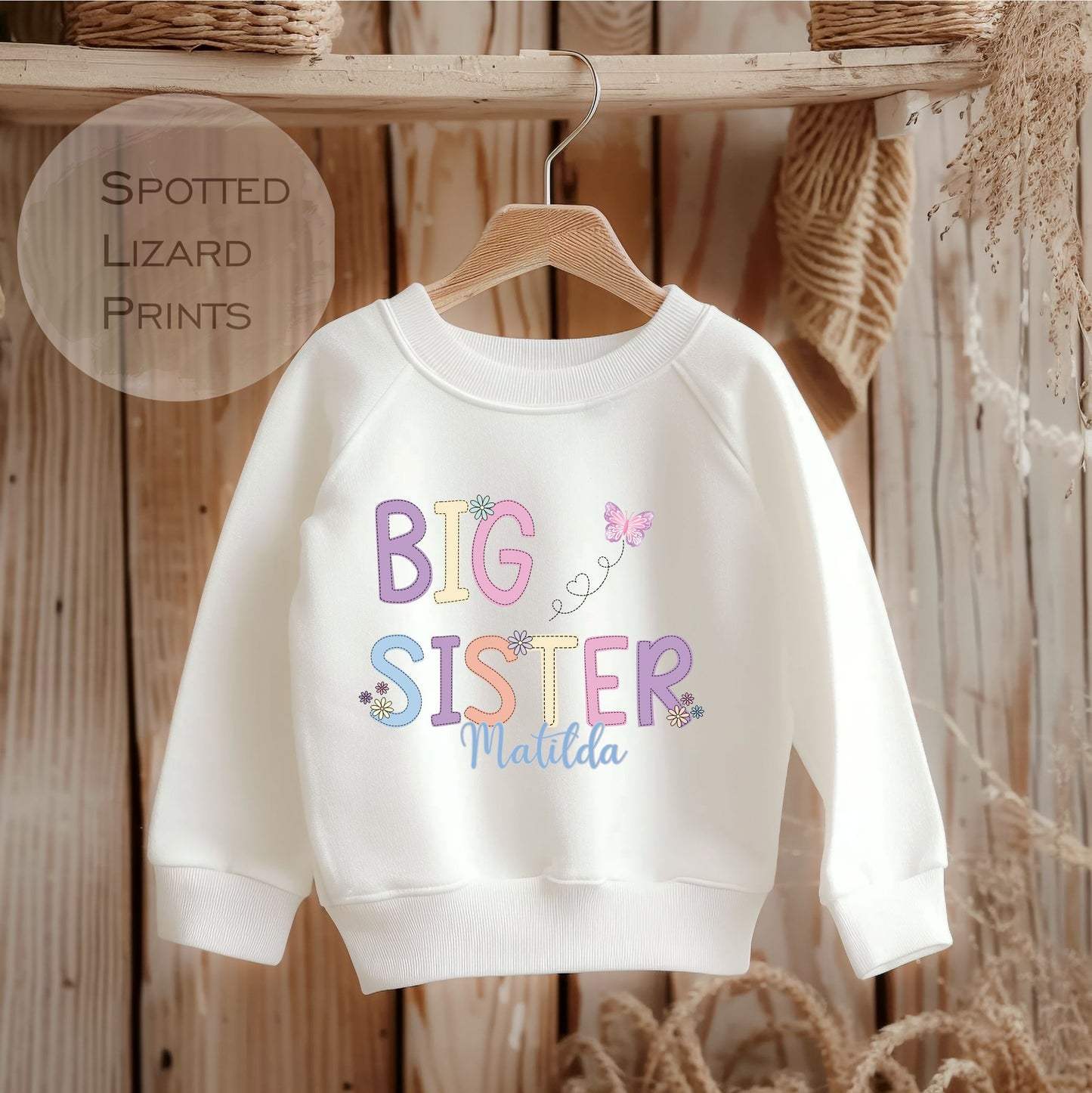 Big Sister sweatshirt. Personalised Kids Jumper. Going to be a Big Sister