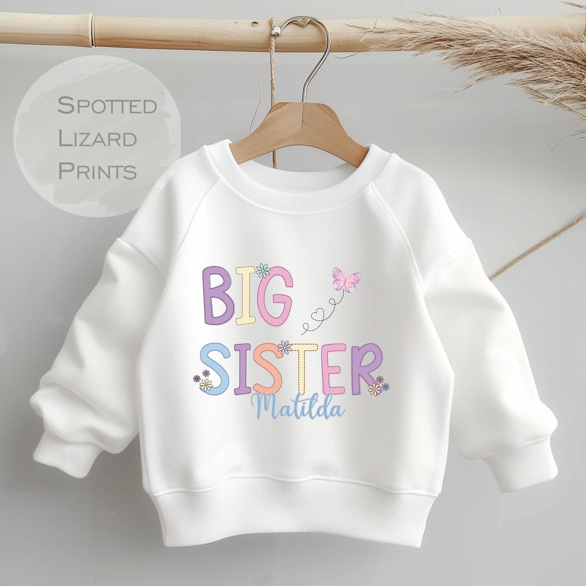 Big Sister sweatshirt. Personalised Kids Jumper. Going to be a Big Sister