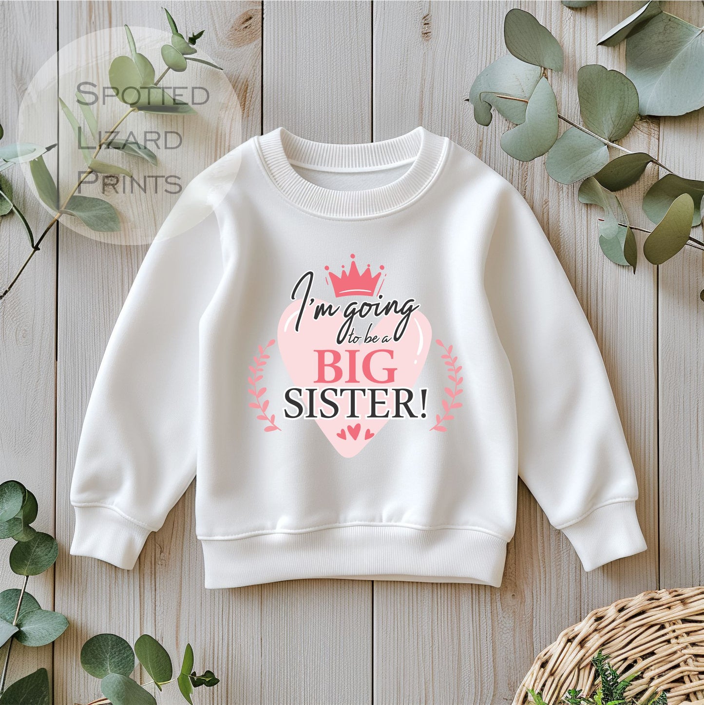 Big Sister sweatshirt. Personalised Kids Jumper. Going to be a Big Sister