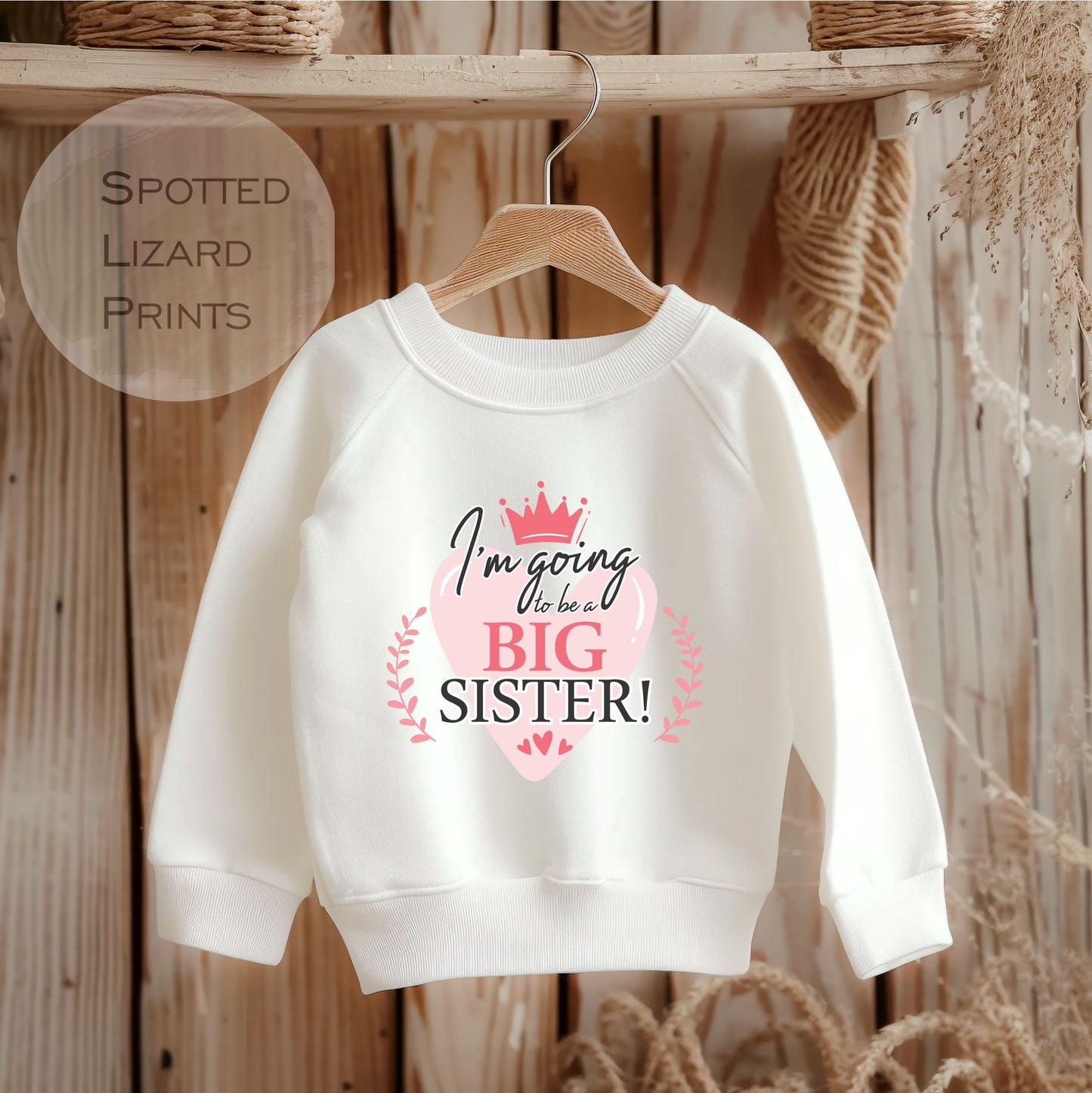 Big Sister sweatshirt. Personalised Kids Jumper. Going to be a Big Sister