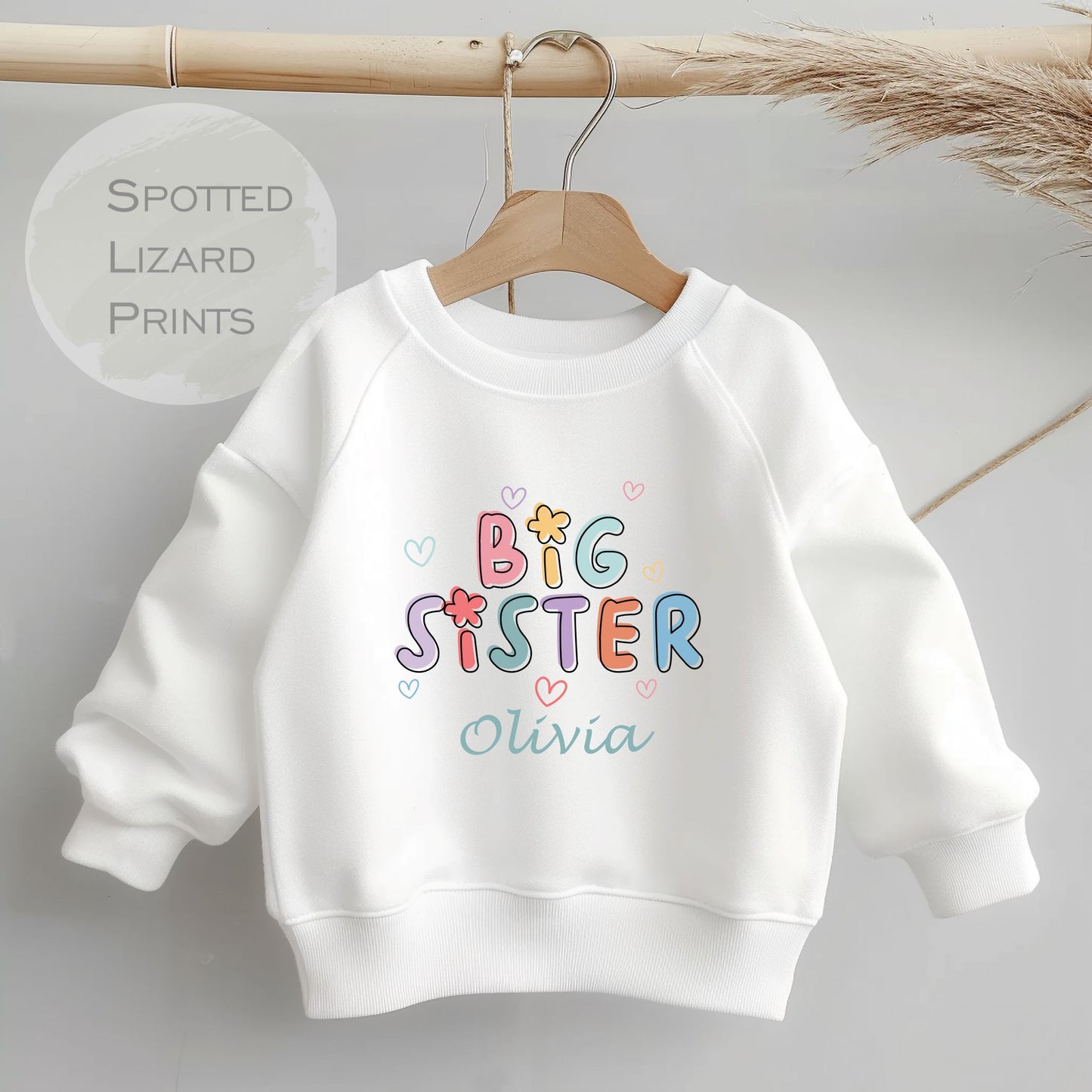 Big Sister sweatshirt. Personalised Kids Jumper. Going to be a Big Sister