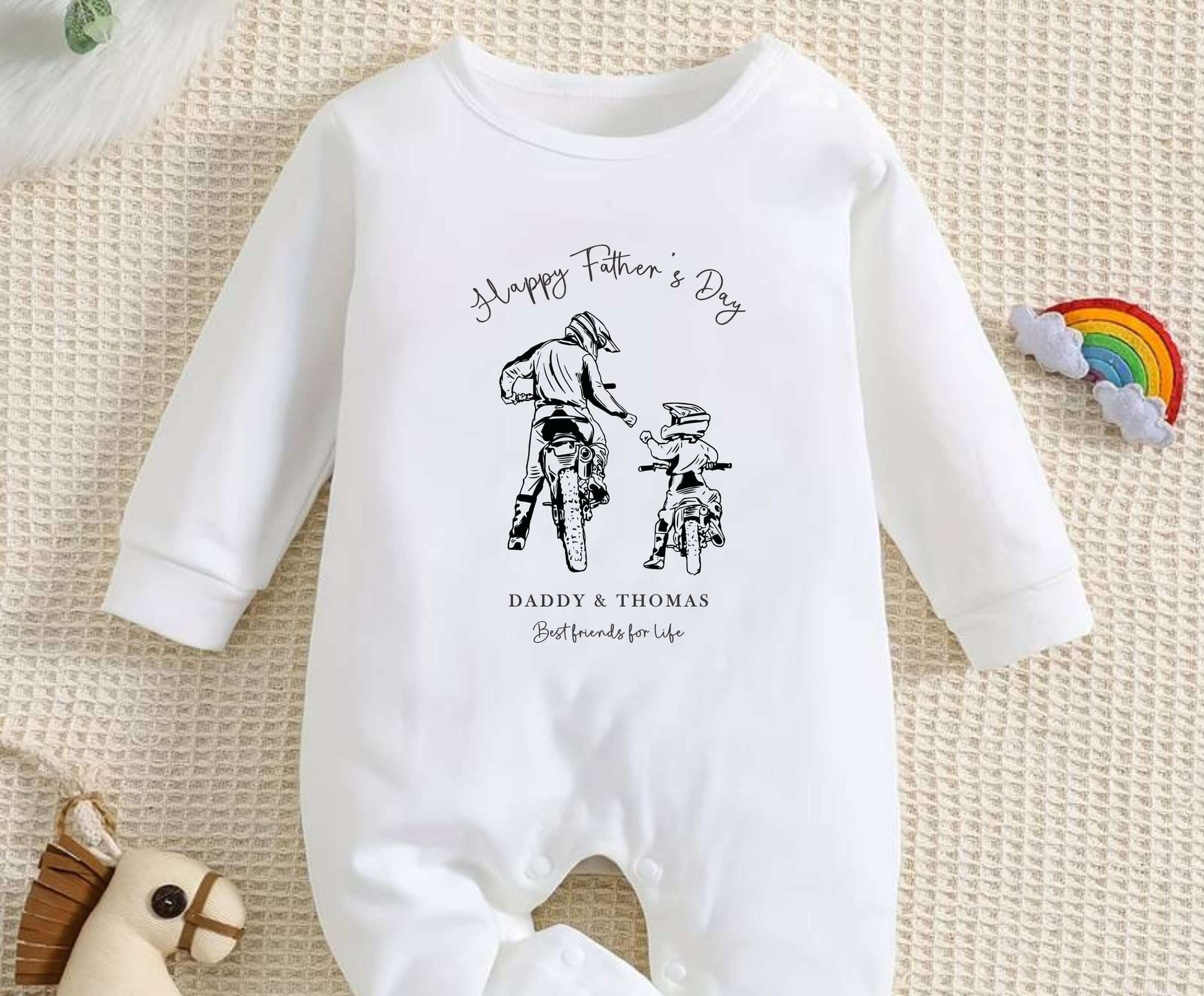 Fathers day Motorbike baby romper