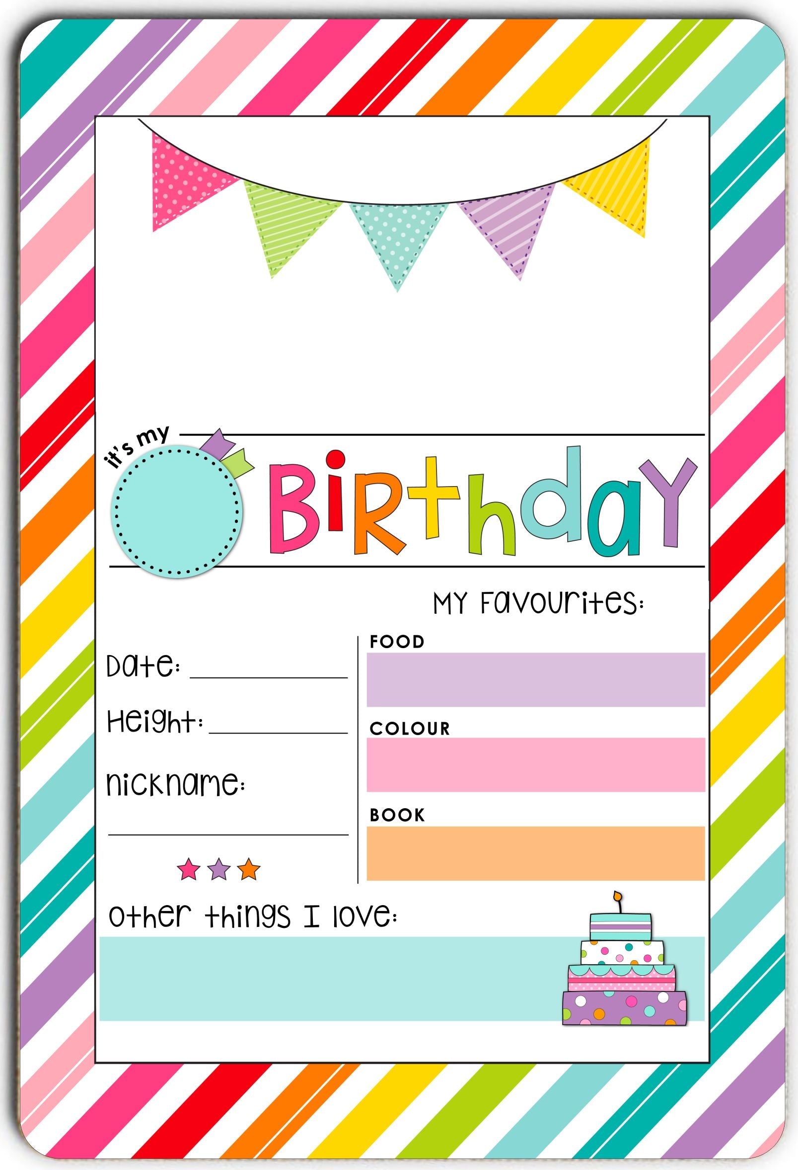 reusable personalised birthday board