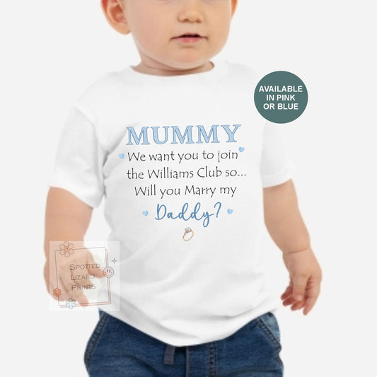 Will You Marry My Daddy Baby Grow | Personalised Proposal Baby Vest | Marriage Proposal Outfit | Engagement Announcement Engagement Idea