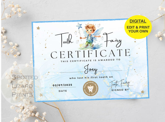 Digital Tooth Fairy certificate
