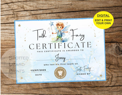 Tooth Fairy certificate