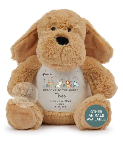 Personalised Born in 2025 Soft Toy Name, Welcome to the World - Baby Shower - Baby Gift - Baby Girl Baby Boy - personalised baby gift