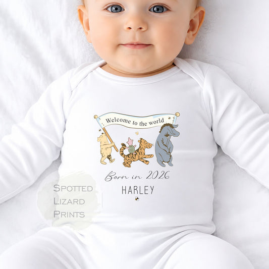 Born in 2026 - Personalised Baby vest - Born in 2026 Baby Grow - Born in 2026 Baby clothes - Born in 2026 sleepsuit - personalised Baby clothes
