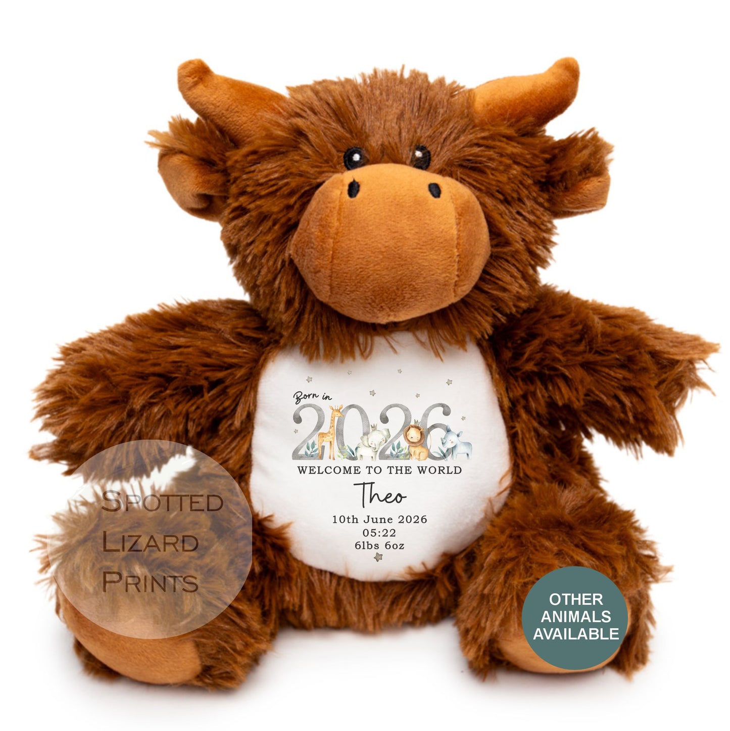 Personalised Born in 2026 Soft Toy Name, Welcome to the World - Baby Shower - Baby Gift - Baby Girl Baby Boy - personalised baby gift