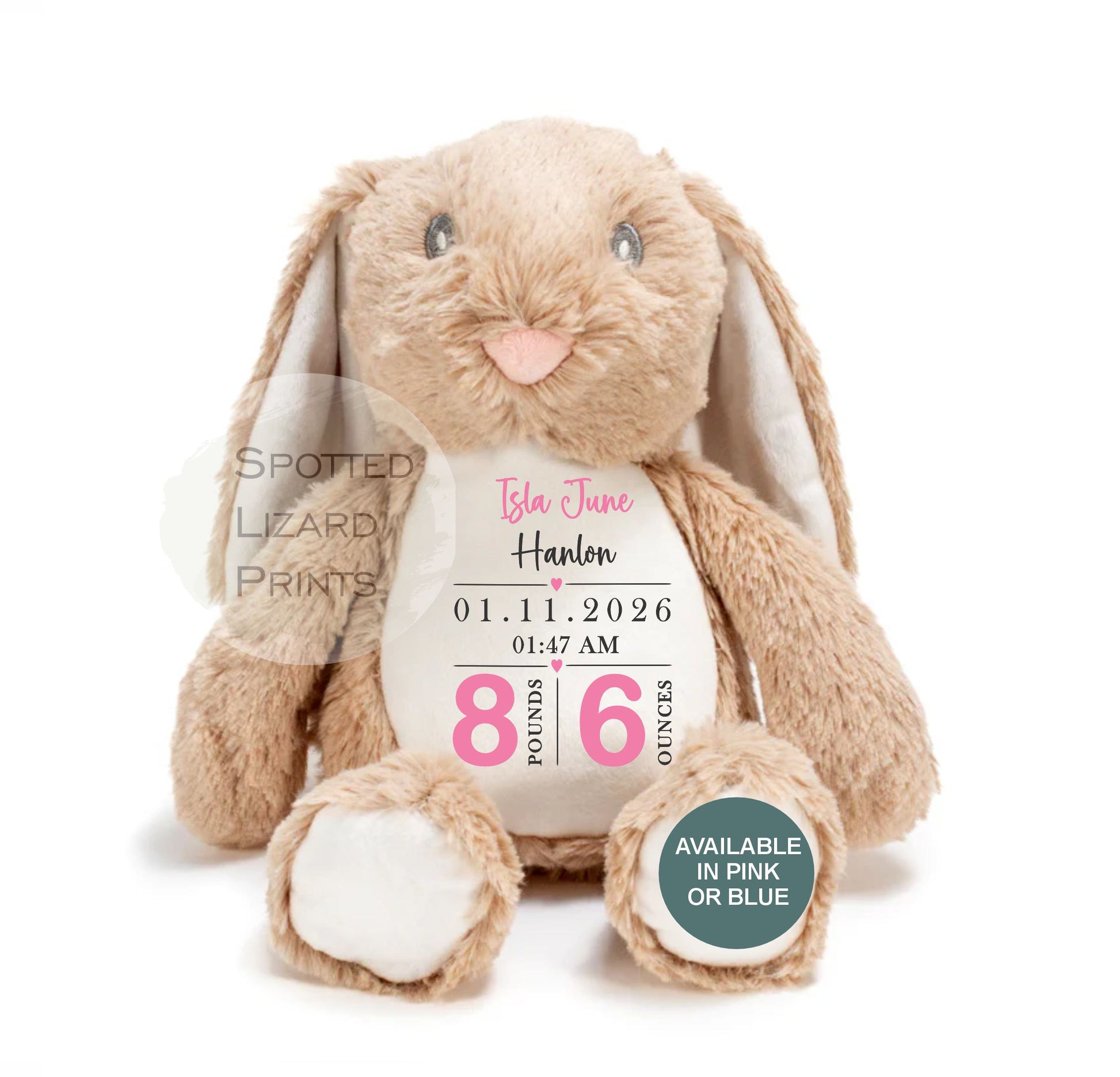 Personalised new baby teddy