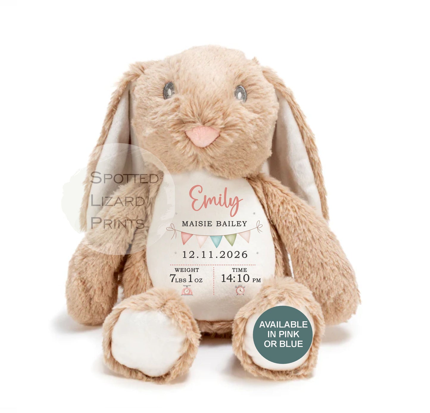 Personalised new baby Soft Toy