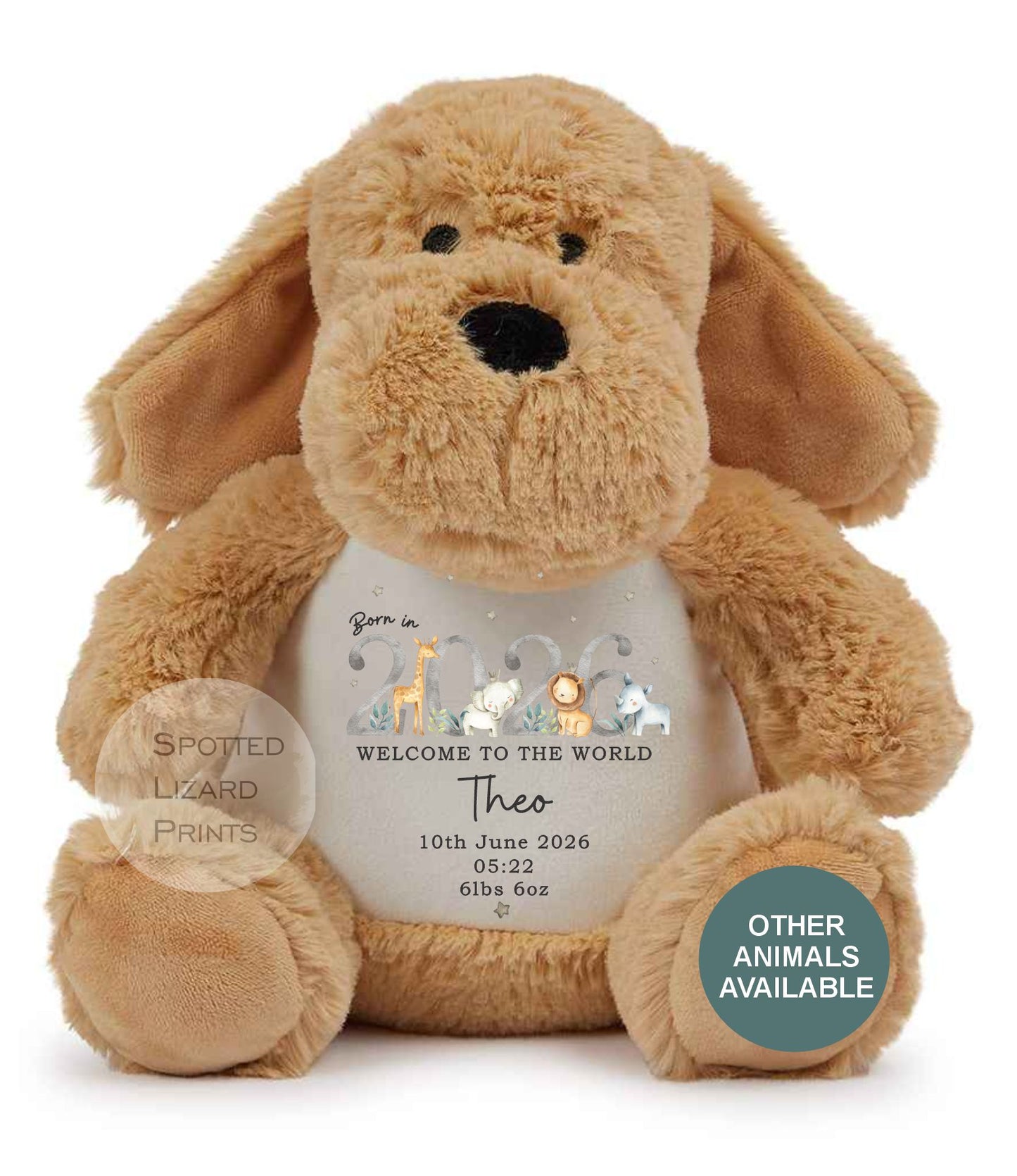 Personalised Born in 2026 Soft Toy Name, Welcome to the World - Baby Shower - Baby Gift - Baby Girl Baby Boy - personalised baby gift