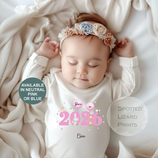 Born in 2026 - Personalised Baby vest - Born in 2026 Baby Grow - Born in 2026 Baby clothes - Born in 2026 sleepsuit - personalised Baby clothes