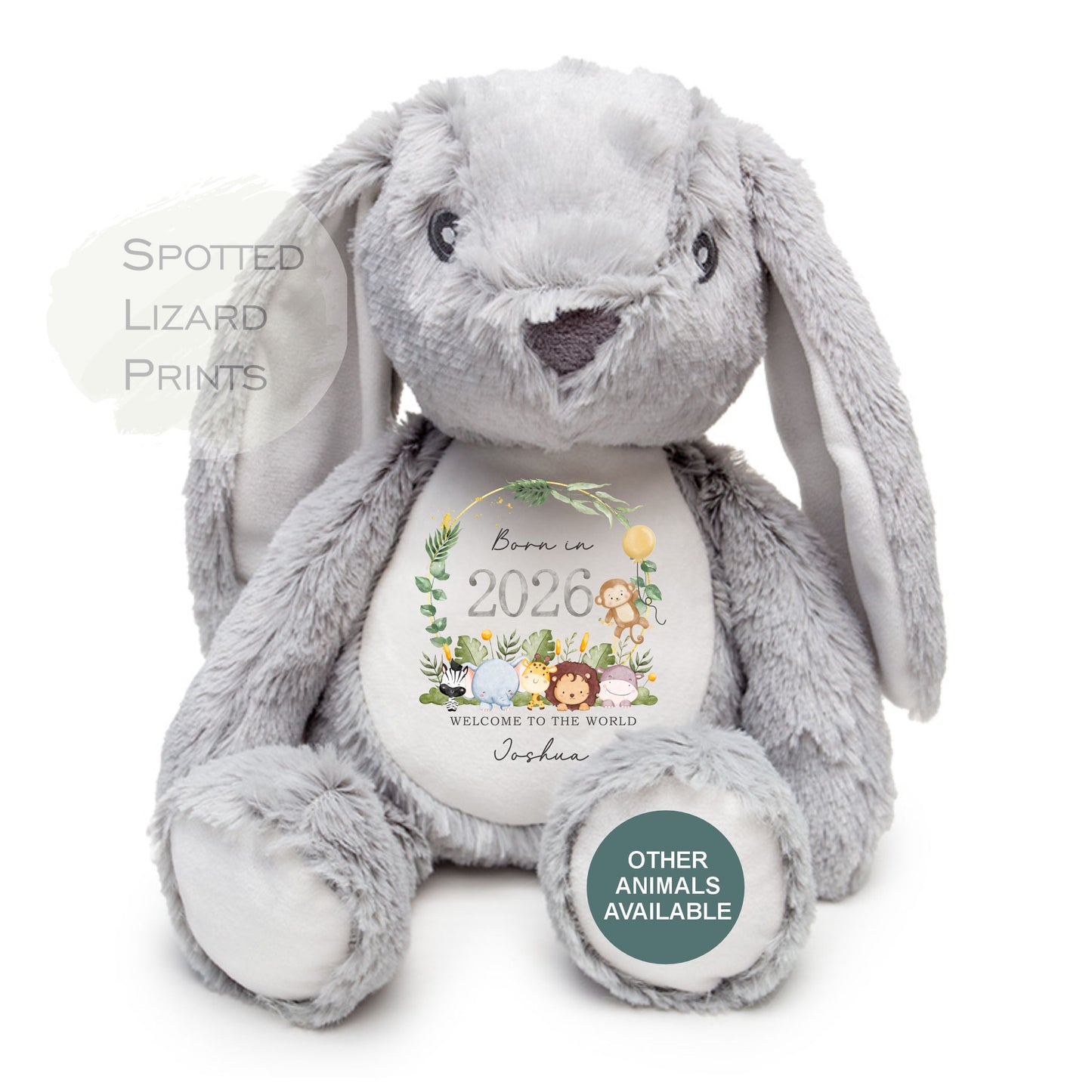 Personalised Born in 2026 Soft Toy Name, Welcome to the World - Baby Shower - Baby Gift - Baby Girl Baby Boy - Higgle Bears