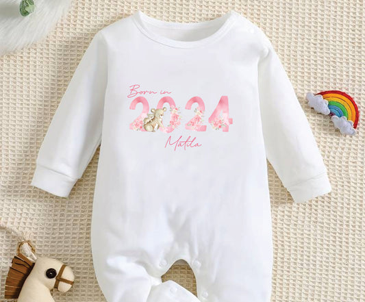 born in 2024 baby romper with koala bears