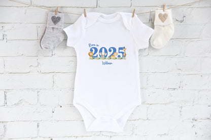 personalised born in 2025 Baby vest