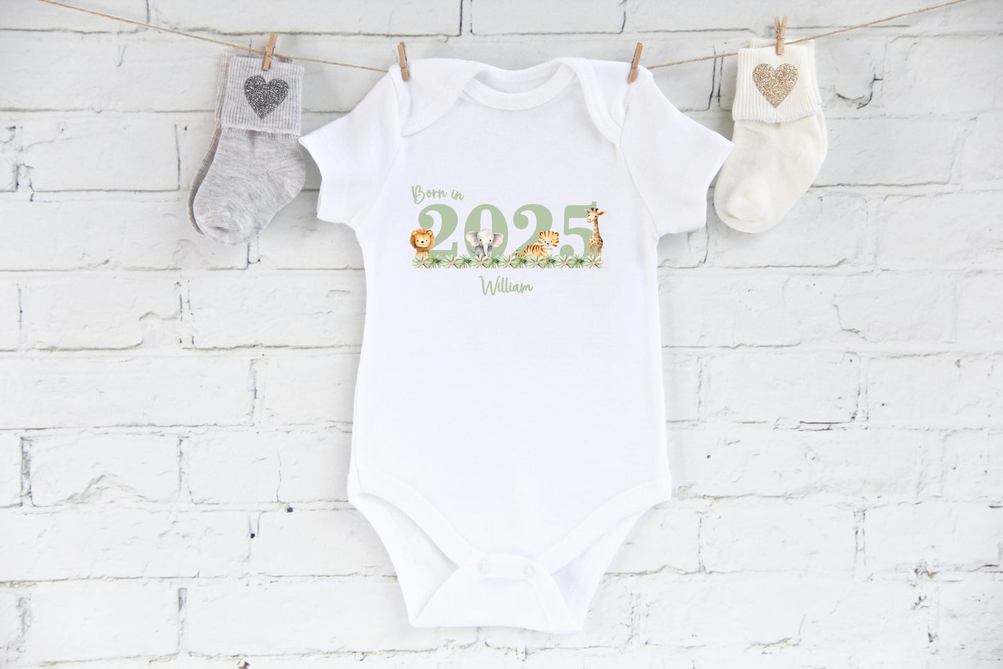 Born in 2025 personalised Baby Vest