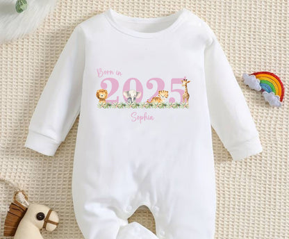 Born in 2025 personalised coming home Baby rompersuit