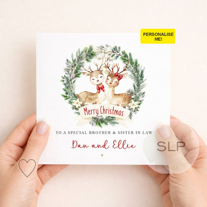 Personalised Brother & Sister in Law Christmas Card