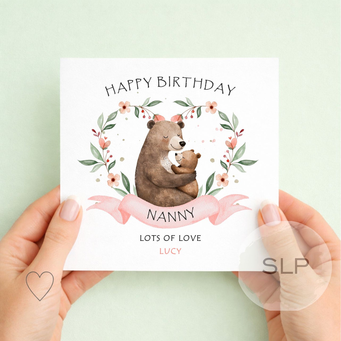 Personalised Granny Birthday Card – Cute Highland Cow Card – Custom Name from Child
