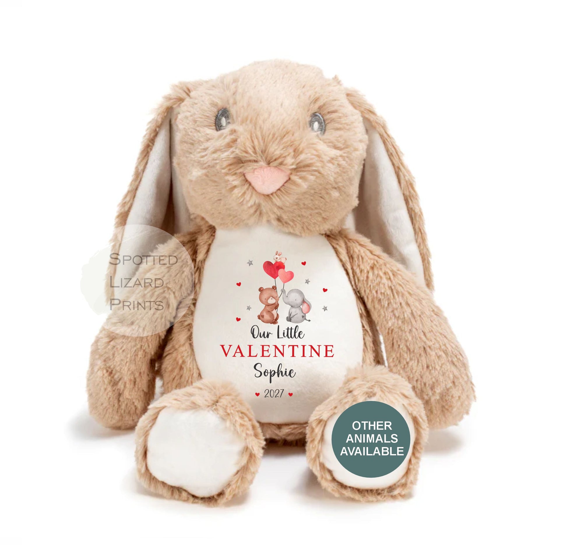 Personalised My First Valentines Day Teddy Gift,  First Valentines Day Soft Toy, Baby's First Valentines Day