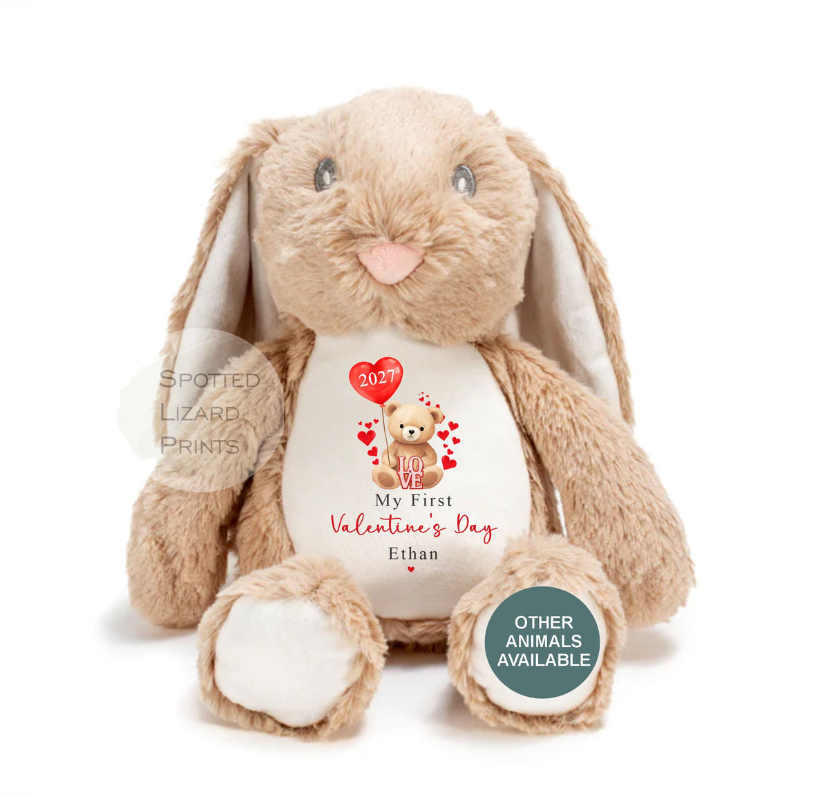 Personalised Valentines Teddy Bear, personalised Valentines Gift, Gift for Girlfriend, Valentines Day soft Toy, Gift for Her