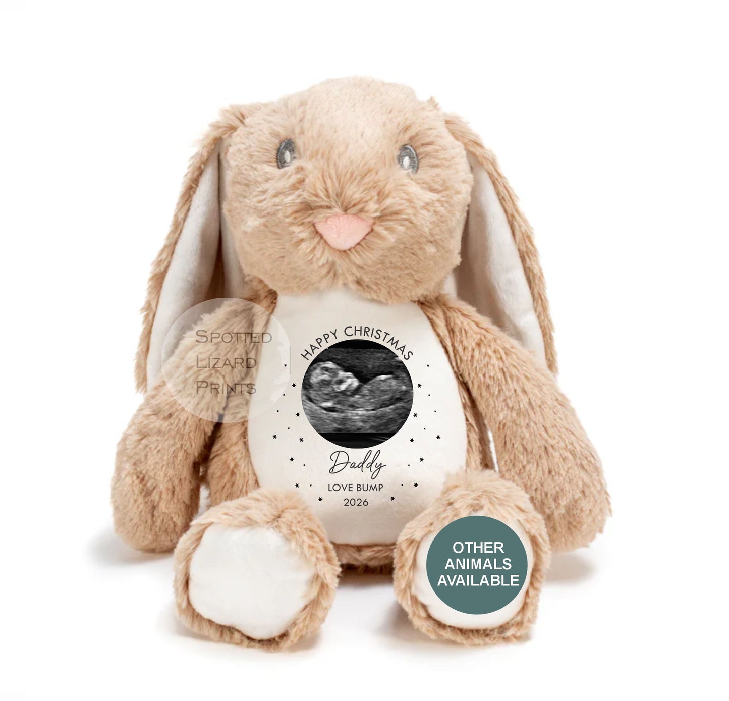 Christmas Gift From Baby to Daddy, Personalised Photo Teddy, First Christmas Daddy Gift, Baby Scan Teddy Bear, New Dad Xmas Keepsake