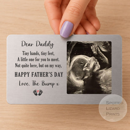 Personalised Ultrasound Photo Wallet Card, Sonogram Wallet Insert, Bump Gift, New Dad Gift, Dad To Be Gift, First Father's Day Gifts