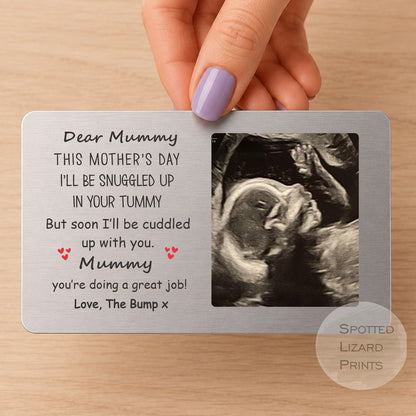 Personalized Wallet Card, Baby Scan Photo Keepsake, New Mum Card, New Mom Gift Idea, Mothers Day Gift from Bump, Ultrasound Pregnancy Gift