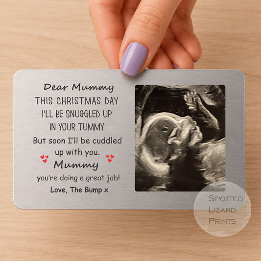 Personalized Baby Gift, Baby Scan Wallet Card, Pregnancy Reveal Card, Gift for Pregnant Wife, Expecting Mum Gift, Christmas Pregnancy