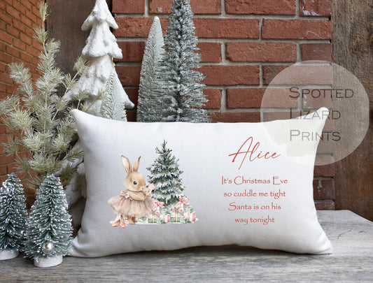 Christmas Pillow Case, Personalised Pillow, Christmas Eve Box Filler, Christmas Eve Pillowcase, Christmas Eve Box, White Pillow Cover