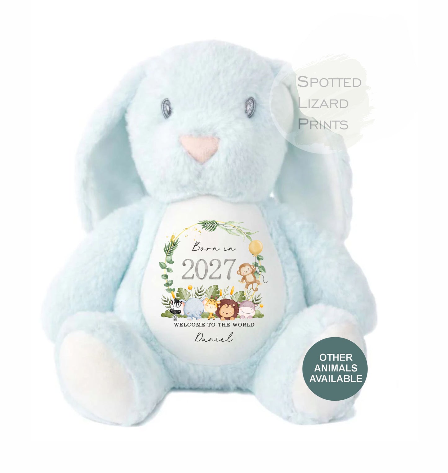 Personalised Baby Soft Toy Born in 2027 | Custom Name Plush Teddy | New Baby Gift | Baby Shower Gift | Baby Girl Boy Keepsake | Welcome
