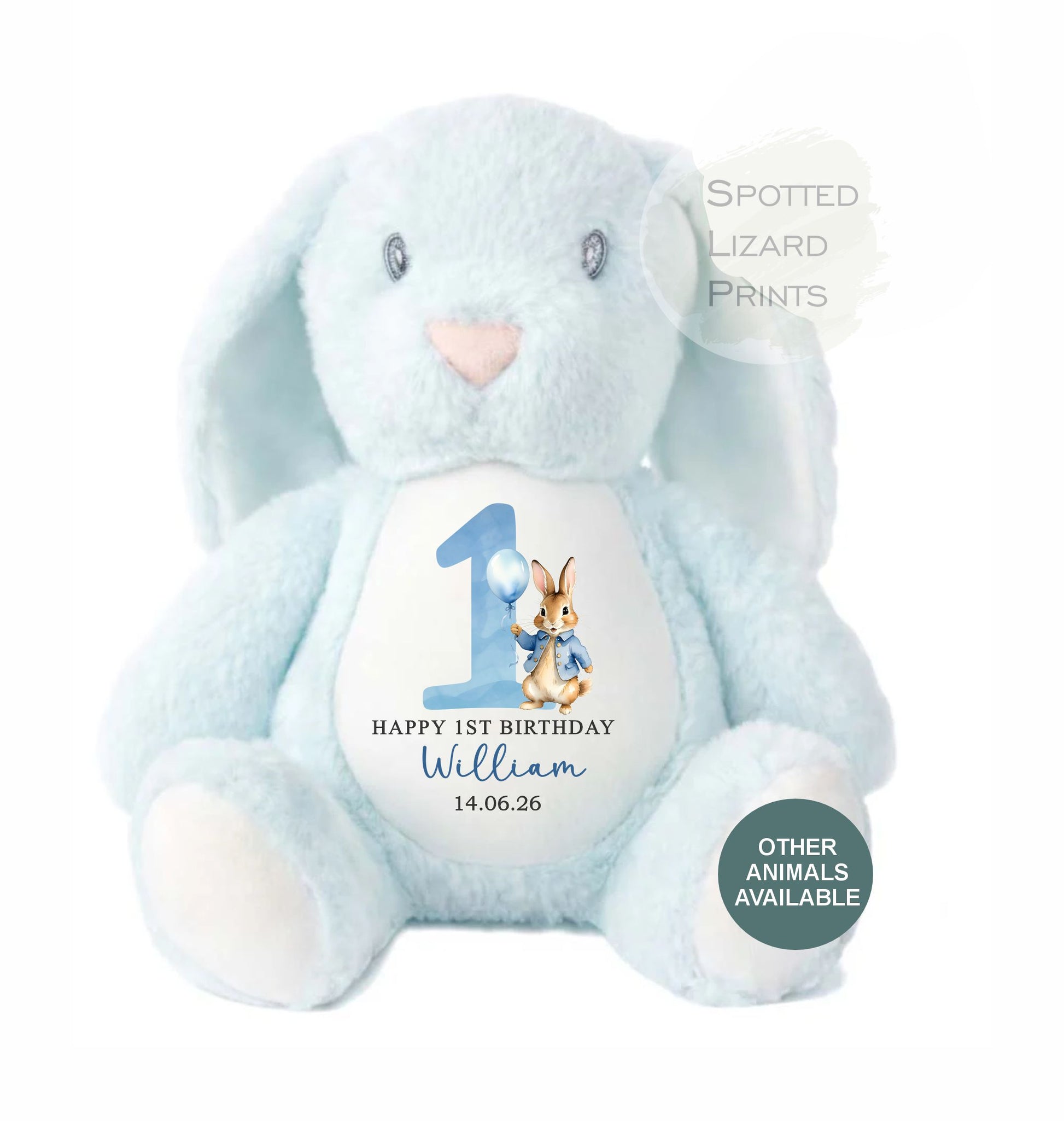 Personalised First Birthday , 1st Birthday Gift Boy Teddy, 1st Baby Boy, Birthday Present, Personalised 1st Birthday Soft Toy