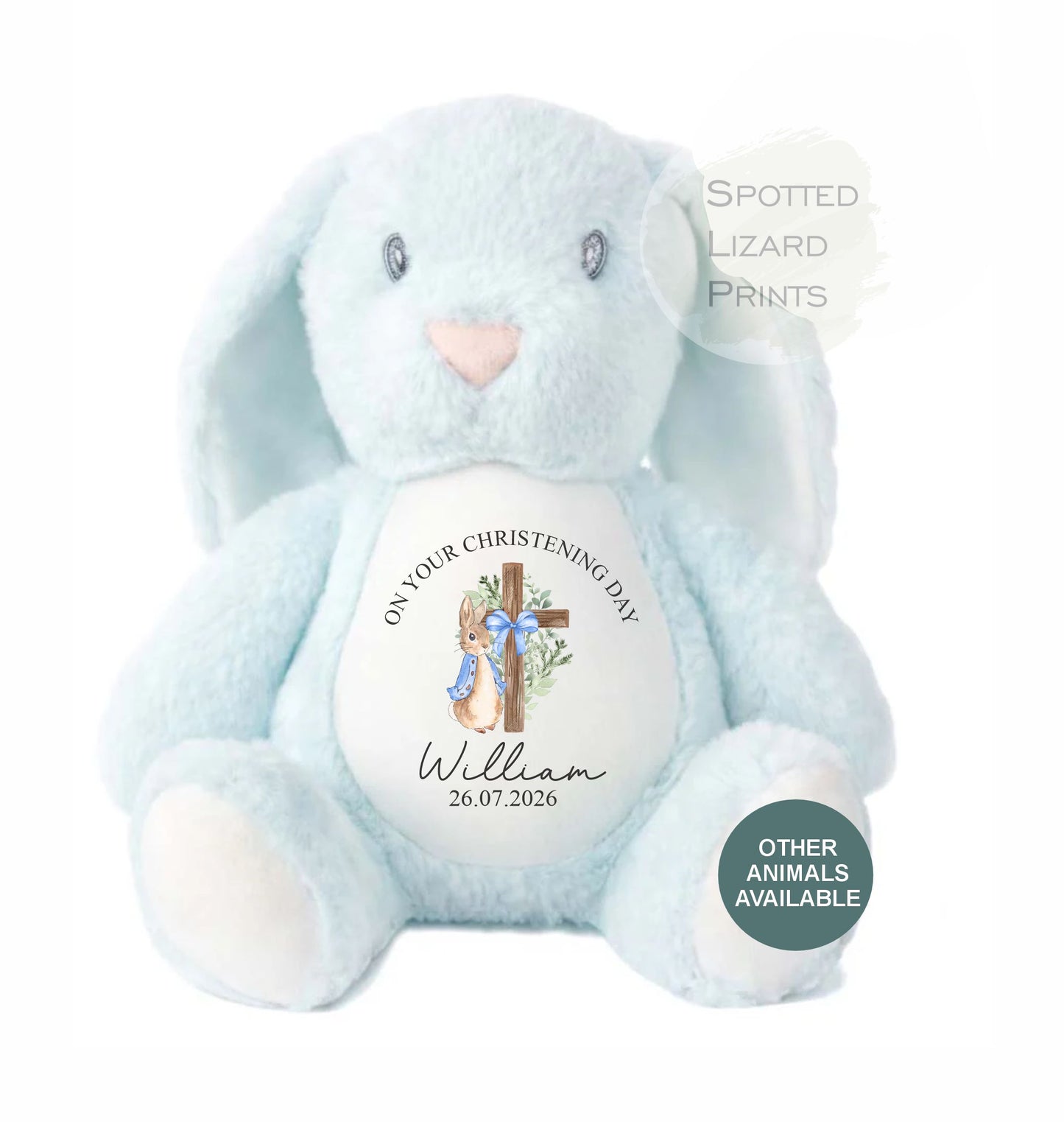 Personalised Christening Teddy Bear, Baby Baptism Gift, Custom Baby Name Soft Toy, Christening Keepsake Gift, Baby Girl Boy Gift, kids Bears