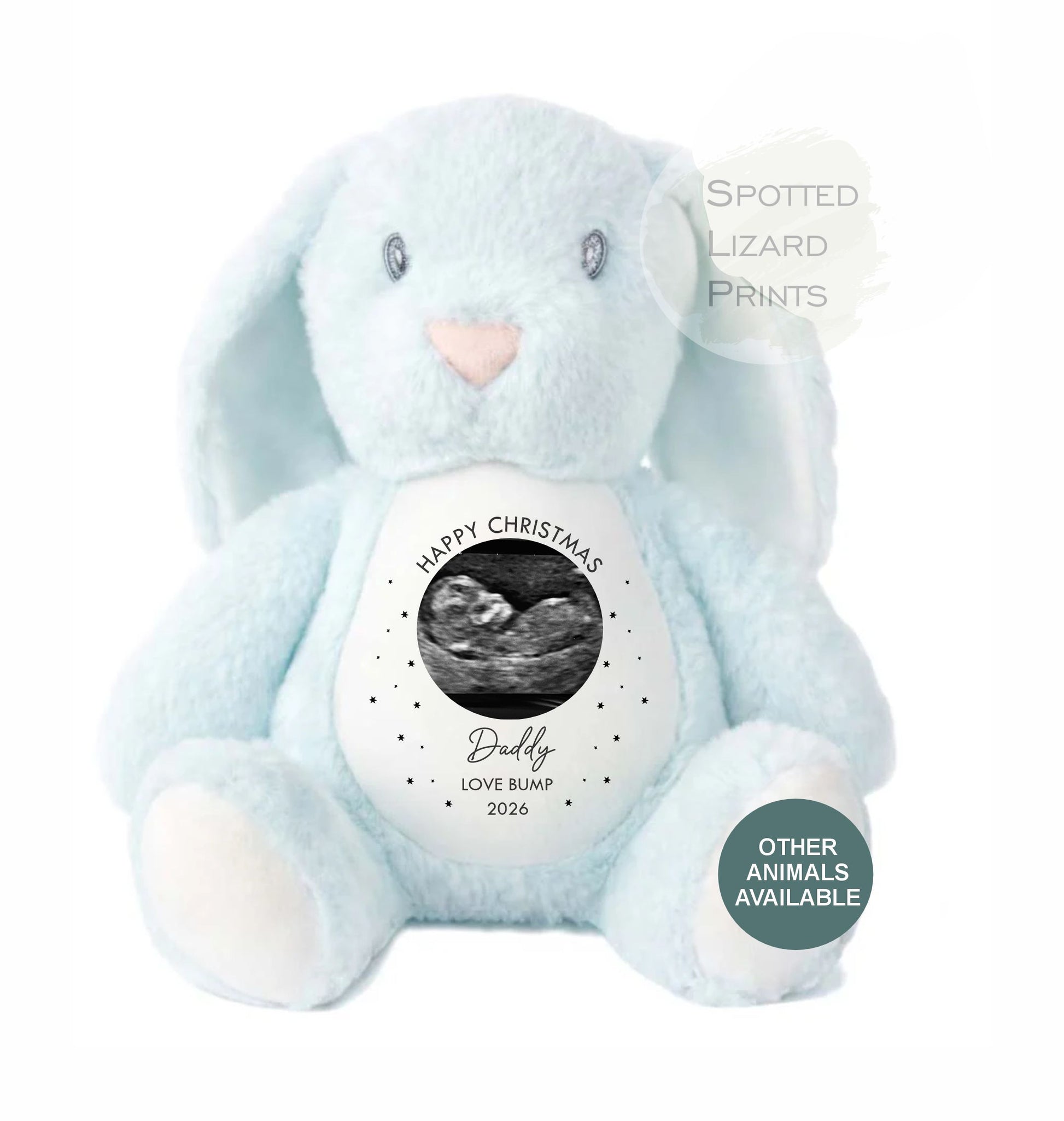 Christmas Gift From Baby to Daddy, Personalised Photo Teddy, First Christmas Daddy Gift, Baby Scan Teddy Bear, New Dad Xmas Keepsake