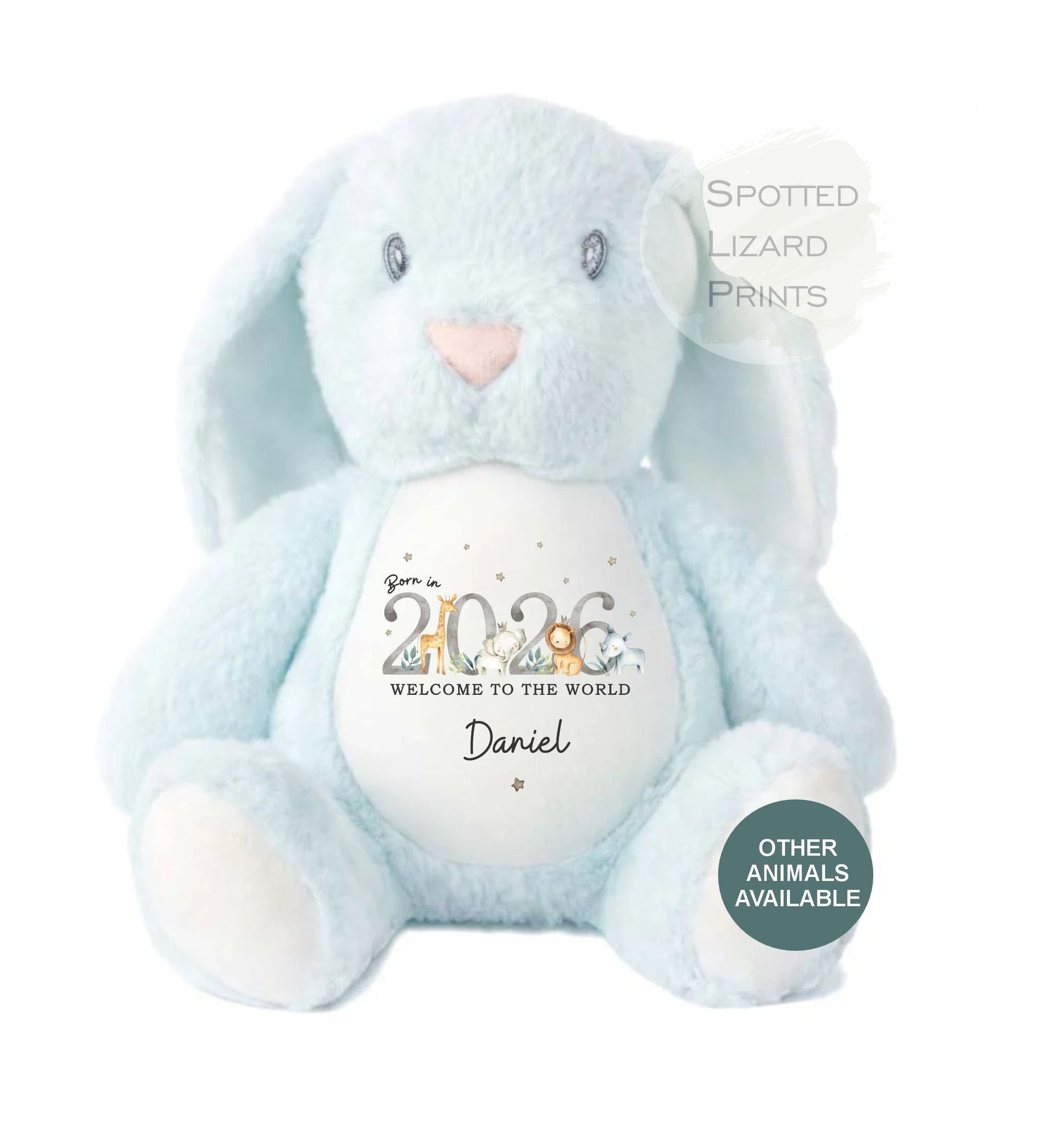 Personalised Born in 2026 Soft Toy Name, Welcome to the World - Baby Shower - Baby Gift - Baby Girl Baby Boy - personalised baby gift