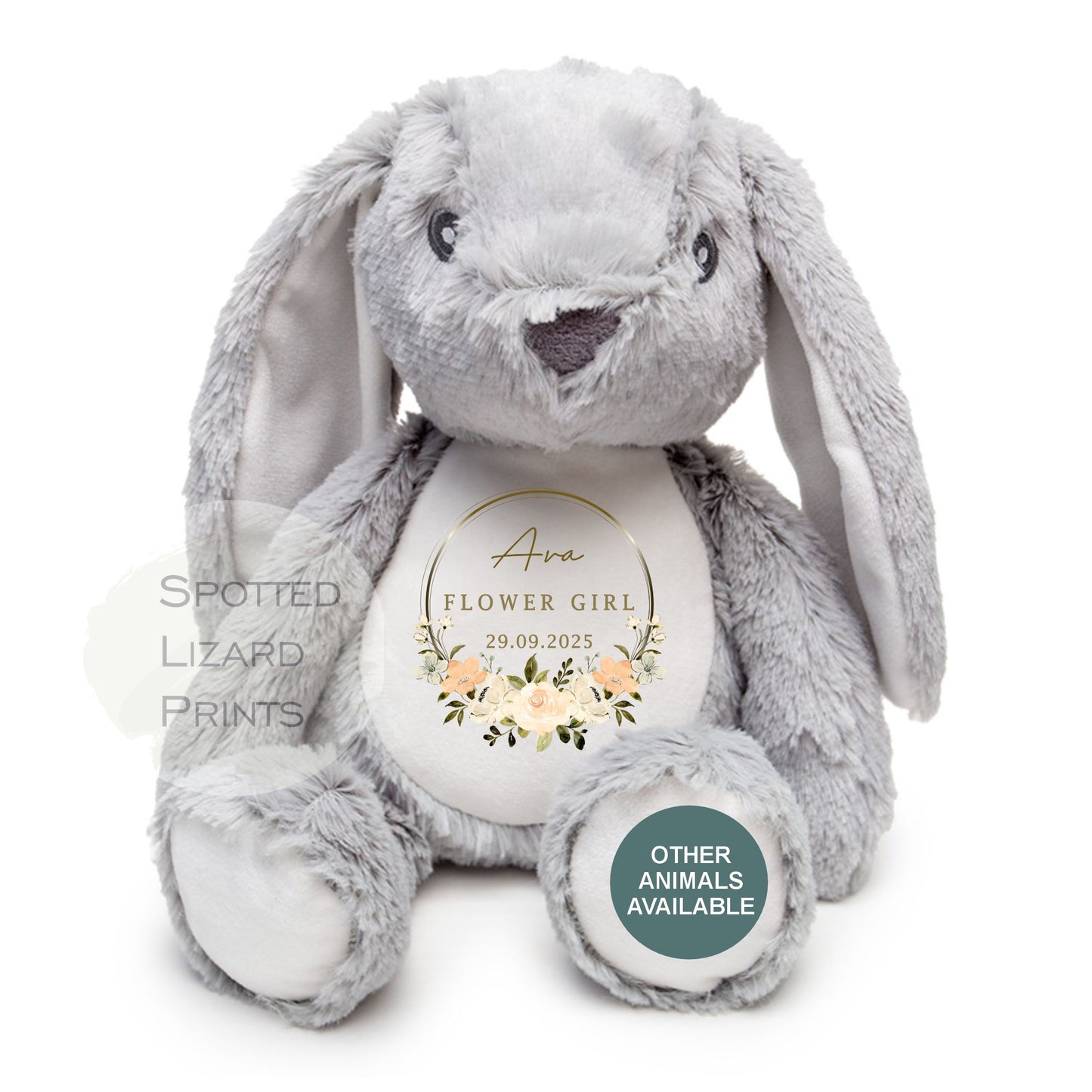 Personalised Flower Girl Soft Toy - Bridesmaid Gift - Gift for Flower Girl - Thank you for being my Flower Girl